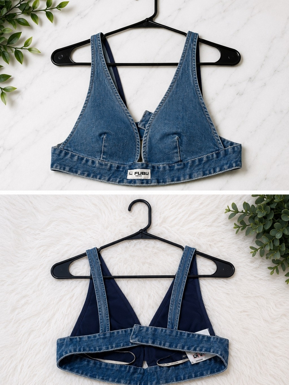 FUBU Blue Denim Bralette